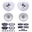 4-Wheel Set Power Stop&reg; CRK4468 Front and Rear Genuine Geomet&reg; Coated Rotor and Low-Dust Ceramic Brake Pad Kit
