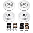 4-Wheel Set Power Stop&reg; CRK4488 Front and Rear Genuine Geomet&reg; Coated Rotor and Low-Dust Ceramic Brake Pad Kit
