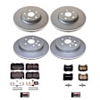 CRK4490 Front and Rear Brake Disc and Pad Kit, Plain Surface, 5 Lugs, Ceramic, Z17 Evolution Geomet Coated