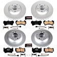 4-Wheel Set Power Stop&reg; CRK4500 Front and Rear Genuine Geomet&reg; Coated Rotor and Low-Dust Ceramic Brake Pad Kit