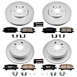 4-Wheel Set Power Stop&reg; CRK4530 Front and Rear Genuine Geomet&reg; Coated Rotor and Low-Dust Ceramic Brake Pad Kit