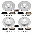 4-Wheel Set Power Stop&reg; CRK4531 Front and Rear Genuine Geomet&reg; Coated Rotor and Low-Dust Ceramic Brake Pad Kit