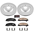 CRK4654 Front Brake Disc and Pad Kit, Geomet Coated, Plain Surface, 5 Lugs, 323 mm, Ceramic, Z17 Evolution Geomet Coated