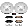 CRK4665 Front Brake Disc and Pad Kit, Geomet Coated, Plain Surface, 5 Lugs, 298 mm, Ceramic, Z17 Evolution Geomet Coated
