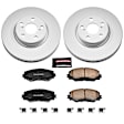 CRK4669 Front Brake Disc and Pad Kit, Geomet Coated, Plain Surface, 5 Lugs, 275 mm, Ceramic, Z17 Evolution Geomet Coated