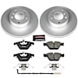 2009 BMW 328i - Front Brake Disc and Pad Kit, Geomet Coated, Plain Surface, 5 Lugs, 312 mm, Carbon Fiber Ceramic, 3.0L 6Cyl, Z23 Evolution Sport Geomet Coated