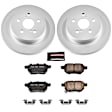 CRK4736 Rear Brake Disc and Pad Kit, Geomet Coated, Plain Surface, 5 Lugs, 259 mm, Ceramic, Z17 Evolution Geomet Coated
