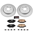 CRK4744 Rear Brake Disc and Pad Kit, Geomet Coated, Plain Surface, 5 Lugs, 330 mm, Ceramic, Z17 Evolution Geomet Coated