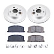 CRK4781 Front Brake Disc and Pad Kit, Geomet Coated, Plain Surface, 4 Lugs, 238 mm, Ceramic, Z17 Evolution Geomet Coated