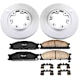 CRK4837 Front Brake Disc and Pad Kit, Plain Surface, 6 Lugs, 277 mm, Ceramic, Z17 Evolution Geomet Coated