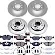 4-Wheel Set Power Stop&reg; CRK499 Front and Rear Genuine Geomet&reg; Coated Rotor and Low-Dust Ceramic Brake Pad Kit