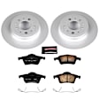 CRK5196 Rear Brake Disc and Pad Kit, Plain Surface 5 Lugs 288 mm Carbon Fiber Ceramic Z23 Evolution Sport Geomet Coated