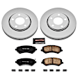 CRK5244 Front Brake Disc and Pad Kit, Geomet Coated, Plain Surface, 5 Lugs, 280 mm, Ceramic, Z17 Evolution Geomet Coated