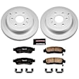 CRK5262 Rear Brake Disc and Pad Kit, Plain Surface 6 Lugs 331 mm Ceramic Z17 Evolution Geomet Coated