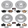 4-Wheel Set Power Stop&reg; CRK530 Front and Rear Genuine Geomet&reg; Coated Rotor and Low-Dust Ceramic Brake Pad Kit