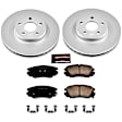 CRK5334 Front Brake Disc and Pad Kit, Plain Surface 5 Lugs 321 mm Ceramic Z17 Evolution Geomet Coated