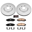 CRK5370 Front Brake Disc and Pad Kit, Geomet Coated, Plain Surface, 5 Lugs, 330 mm, Ceramic, Z17 Evolution Geomet Coated