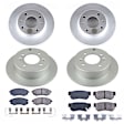 4-Wheel Set Power Stop&reg; CRK5371 Front and Rear Genuine Geomet&reg; Coated Rotor and Low-Dust Ceramic Brake Pad Kit