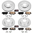4-Wheel Set Power Stop&reg; CRK5376 Front and Rear Genuine Geomet&reg; Coated Rotor and Low-Dust Ceramic Brake Pad Kit