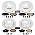 2008 Honda Element - Front and Rear Brake Disc and Pad Kit, Geomet Coated, Plain Surface, 5 Lugs, 282 mm, Ceramic, 2.4L 4Cyl, Z17 Evolution Geomet Coated
