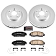CRK5392 Front Brake Disc and Pad Kit, Geomet Coated, Plain Surface, 5 Lugs, 299.9 mm, Ceramic, Z17 Evolution Geomet Coated