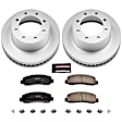 CRK5412 Front Brake Disc and Pad Kit, Geomet Coated, Plain Surface, 8 Lugs, 347 mm, Ceramic, 4WD, Z17 Evolution Geomet Coated