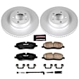 CRK5419 Front Brake Disc and Pad Kit, Geomet Coated, Plain Surface, 5 Lugs, 344 mm, Carbon Fiber Ceramic, Z23 Evolution Sport Geomet Coated