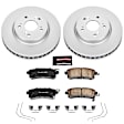 CRK5432 Front Brake Disc and Pad Kit, Geomet Coated, Plain Surface, 5 Lugs, 296 mm, Ceramic, Z17 Evolution Geomet Coated