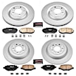 4-Wheel Set Power Stop&reg; CRK5452 Front and Rear Genuine Geomet&reg; Coated Rotor and Low-Dust Ceramic Brake Pad Kit