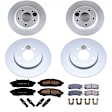 4-Wheel Set Power Stop&reg; CRK5453 Front and Rear Genuine Geomet&reg; Coated Rotor and Low-Dust Ceramic Brake Pad Kit