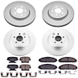4-Wheel Set Power Stop&reg; CRK5457 Front and Rear Genuine Geomet&reg; Coated Rotor and Low-Dust Ceramic Brake Pad Kit