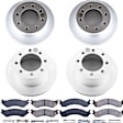 4-Wheel Set Power Stop&reg; CRK5466 Front and Rear Genuine Geomet&reg; Coated Rotor and Low-Dust Ceramic Brake Pad Kit