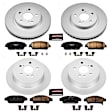 2005 Toyota Sienna - Front and Rear Brake Disc and Pad Kit, Geomet Coated, Plain Surface, 5 Lugs, 291 mm, Ceramic, With Rear Disc, 3.3L 6Cyl, Z17 Evolution Geomet Coated