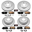 4-Wheel Set Power Stop&reg; CRK5482 Front and Rear Genuine Geomet&reg; Coated Rotor and Low-Dust Ceramic Brake Pad Kit