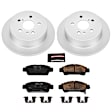 CRK5498 Rear Brake Disc and Pad Kit, Geomet Coated, Plain Surface, 5 Lugs, 291 mm, Ceramic, Z17 Evolution Geomet Coated