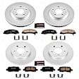4-Wheel Set Power Stop&reg; CRK5504 Front and Rear Genuine Geomet&reg; Coated Rotor and Low-Dust Ceramic Brake Pad Kit