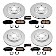 4-Wheel Set Power Stop&reg; CRK5515 Front and Rear Genuine Geomet&reg; Coated Rotor and Low-Dust Ceramic Brake Pad Kit