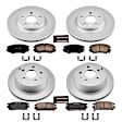 4-Wheel Set Power Stop&reg; CRK5516 Front and Rear Genuine Geomet&reg; Coated Rotor and Low-Dust Ceramic Brake Pad Kit