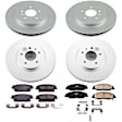 4-Wheel Set Power Stop&reg; CRK5540 Front and Rear Genuine Geomet&reg; Coated Rotor and Low-Dust Ceramic Brake Pad Kit
