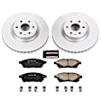 CRK5545 Front Brake Disc and Pad Kit, Geomet Coated, Plain Surface, 6 Lugs, 345 mm, Ceramic, Z17 Evolution Geomet Coated
