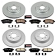 4-Wheel Set Power Stop&reg; CRK5551 Front and Rear Genuine Geomet&reg; Coated Rotor and Low-Dust Ceramic Brake Pad Kit