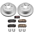 2012 GMC Terrain - Rear Brake Disc and Pad Kit, Geomet Coated, Plain Surface, 5 Lugs, 303 mm, Ceramic, 2.4L 4Cyl, Z17 Evolution Geomet Coated