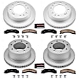 4-Wheel Set Power Stop&reg; CRK5560 Front and Rear Genuine Geomet&reg; Coated Rotor and Low-Dust Ceramic Brake Pad Kit