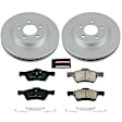 CRK5571 Front Brake Disc and Pad Kit, Geomet Coated, Plain Surface, 5 Lugs, 302.8 mm, Ceramic, Z17 Evolution Geomet Coated