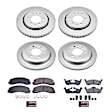 4-Wheel Set Power Stop&reg; CRK5577 Front and Rear Genuine Geomet&reg; Coated Rotor and Low-Dust Ceramic Brake Pad Kit