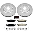 2017 Ford Explorer - Front Brake Disc and Pad Kit, Geomet Coated, Plain Surface, 5 Lugs, 325 mm, Ceramic, Standard Brakes - 325mm Front Rotors, Solid Rear Rotors, Z17 Evolution Geomet Coated