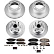 4-Wheel Set Power Stop&reg; CRK5586 Front and Rear Genuine Geomet&reg; Coated Rotor and Low-Dust Ceramic Brake Pad Kit