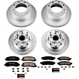 4-Wheel Set Power Stop&reg; CRK5587 Front and Rear Genuine Geomet&reg; Coated Rotor and Low-Dust Ceramic Brake Pad Kit