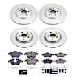 4-Wheel Set Power Stop&reg; CRK5637 Front and Rear Genuine Geomet&reg; Coated Rotor and Low-Dust Ceramic Brake Pad Kit