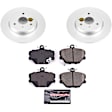 Front Brake Disc and Pad Kit, Plain Surface, 3 Lugs, 279.7 mm, Carbon Fiber Ceramic, Z23 Evolution Sport Geomet Coated